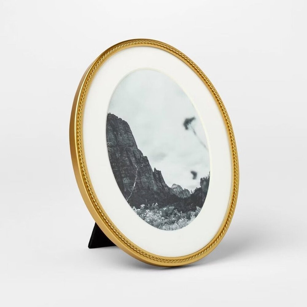 7x9 Matted to 5x7 Twisted Metal Oval Picture Frame‎ - Threshold Studio McGee